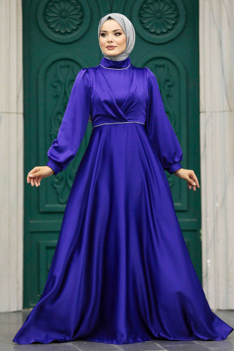  Elegant Purple Modest Evening Gown 5926MOR