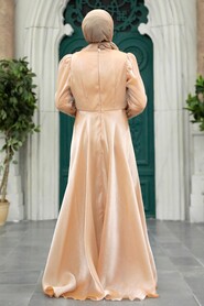  Elegant Salmon Pink Muslim Engagement Dress 25854SMN - Thumbnail