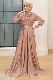  Elegant Salmon Pink Muslim Engagement Dress 3460SMN - NEVA STYLE