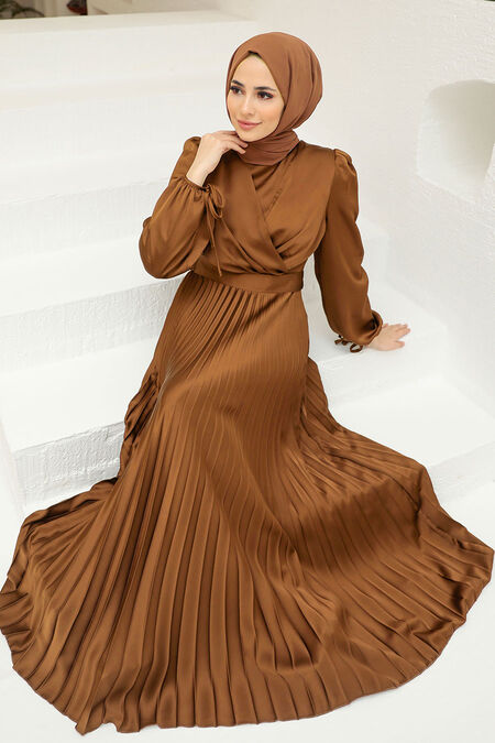  Elegant Sunuff Colored Islamic Clothing Wedding Dress 3452TB - NEVA STYLE