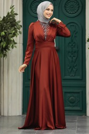  Elegant Terra Cotta Muslim Engagement Dress 39011KRMT - 2