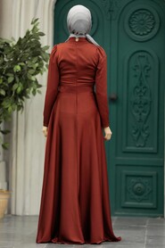  Elegant Terra Cotta Muslim Engagement Dress 39011KRMT - 3