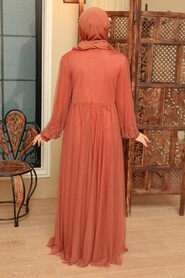  Elegant Terra Cotta Muslim Fashion Evening Dress 20951KRMT - 3