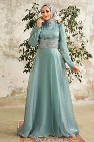  Elegant Turquoise Muslim Fashion Wedding Dress 3812TR - 2