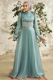  Elegant Turquoise Muslim Fashion Wedding Dress 3812TR - 1