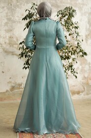  Elegant Turquoise Muslim Fashion Wedding Dress 3812TR - 3