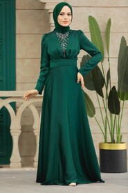 Emerald Green Black Muslim Engagement Dress 39011ZY - 1