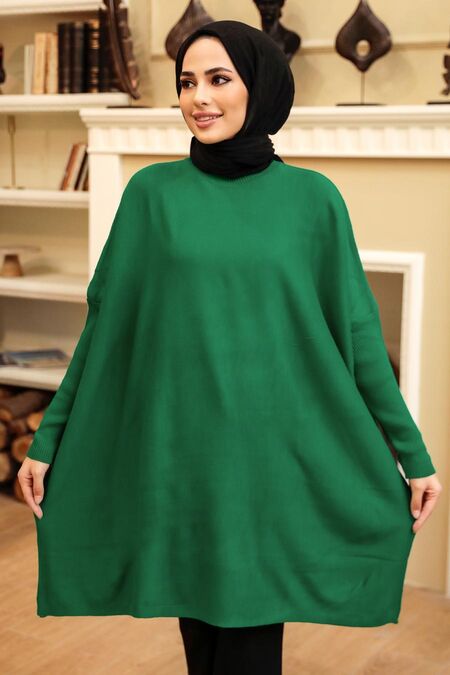  Emerald Green High Quality Knitwear Tunic 3399ZY - NEVA STYLE