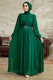 Emerald Green Hijab For Women Dress 33284ZY - 1