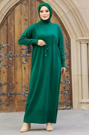  Emerald Green Hijab Mercerized Dress 10158ZY - 2