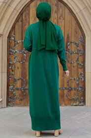  Emerald Green Hijab Mercerized Dress 10158ZY - 4