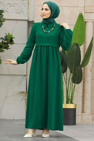  Emerald Green Hijab Turkish Dress 414ZY - 2