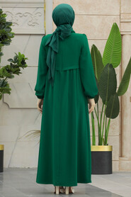  Emerald Green Hijab Turkish Dress 414ZY - 3