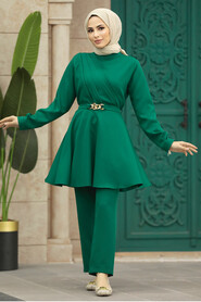  Emerald Green Hijab Turkish Dual Suit 5860ZY - 1