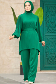  Emerald Green Islamic Clothing Dual Suit 5923ZY - 2