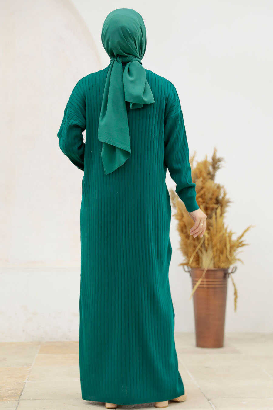  Emerald Green Knitwear Modest Dress 20161ZY
