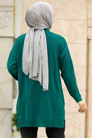  Emerald Green Knitwear Muslim Tunic 20132ZY - 3