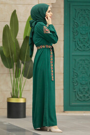  Emerald Green Long Muslim Dress 8858ZY - 2