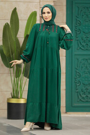  Emerald Green Long Muslim Dress 8966ZY - 2