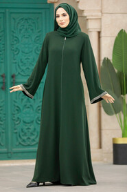  Emerald Green Long Turkish Abaya 624ZY - 1