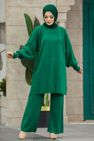  Emerald Green Modest Knitwear Dual Suit 34262ZY - 2