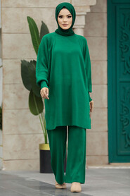  Emerald Green Modest Knitwear Dual Suit 34262ZY - 3
