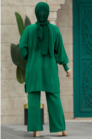  Emerald Green Modest Knitwear Dual Suit 34262ZY - 4