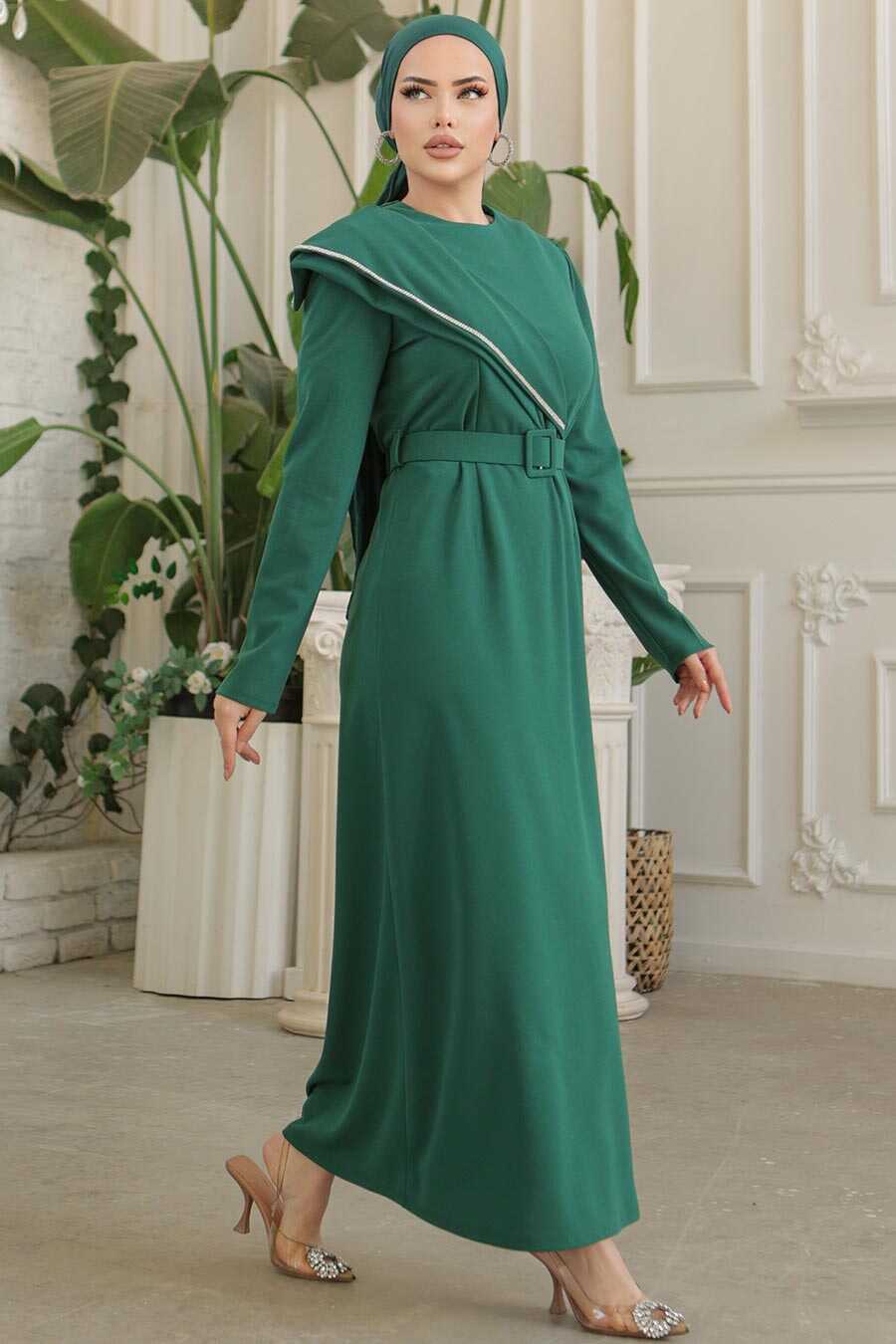  Emerald Green Modest Prom Dress 664ZY