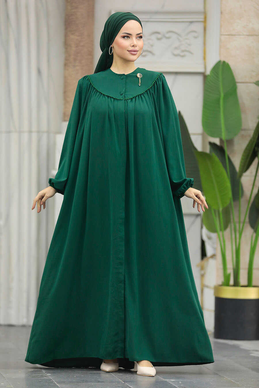  Emerald Green Plus Size Abaya 20134ZY