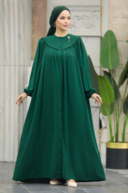  Emerald Green Plus Size Abaya 20134ZY - Thumbnail