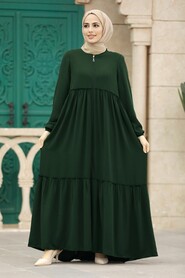  Emerald Green Plus Size Turkish Abaya 615ZY - NEVA STYLE