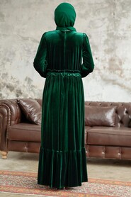  Emerald Green Velvet High Quality Dress 3713ZY - 3