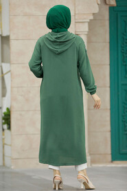 Neva Style - Emerald Green Women Coat 511ZY - Thumbnail