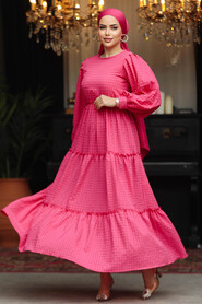  Fuchsia Modest Summer Dress 3033F - 2