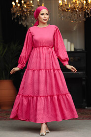  Fuchsia Modest Summer Dress 3033F - 1