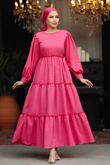  Fuchsia Modest Summer Dress 3033F - NEVA STYLE