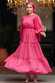  Fuchsia Modest Summer Dress 3033F - 4