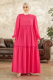 Fuchsia Muslim Dress 5856F - 1