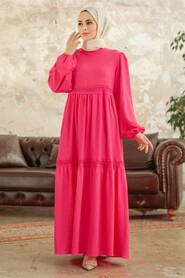  Fuchsia Muslim Dress 5856F - 3