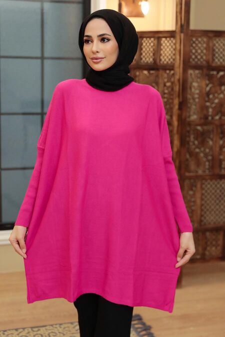  Fushia High Quality Knitwear Tunic 3399F - NEVA STYLE