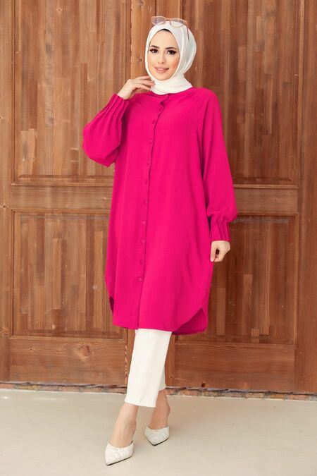  Fushia Hijab Turkish Tunic 6312F - NEVASTYLE