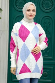  Fushia Knitwear Muslim Jumper 8228F - 2
