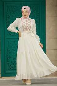  Fushia Long Dress For Muslim Ladies 13081F - 1