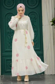 Neva Style - Fushia Long Sleeve Dress 13441F - Thumbnail
