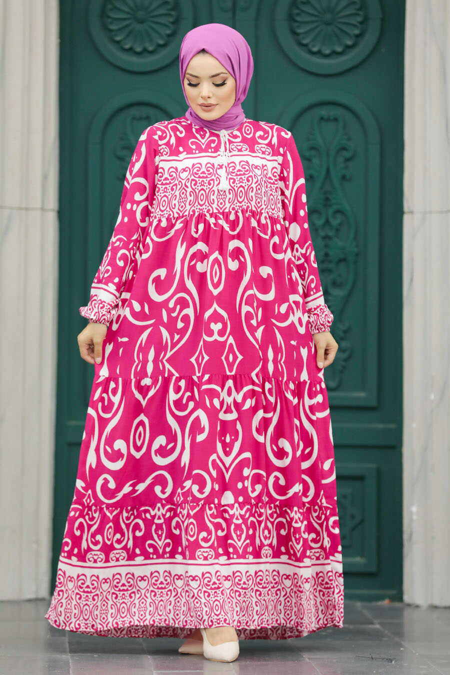 Neva Style - Fushia Plus Size Dress 6192F