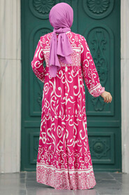 Neva Style - Fushia Plus Size Dress 6192F - Thumbnail