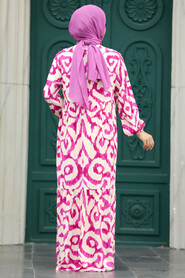 Neva Style - Fushia Plus Size Dress 6193F - Thumbnail