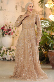 Neva Style - Gold Modest Wedding Dress 23091GOLD - 2