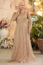 Neva Style - Gold Modest Wedding Dress 23091GOLD - 1