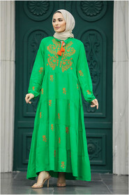  Green Abaya Dress 40110Y - 3